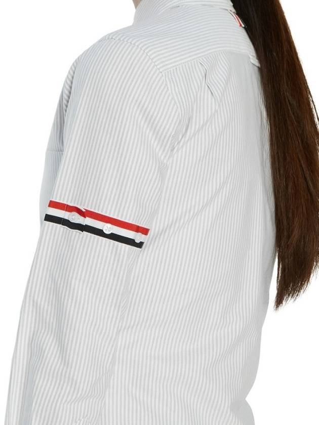 Women's Armband University Striped Oxford Shirt Medium Grey - THOM BROWNE - BALAAN 11