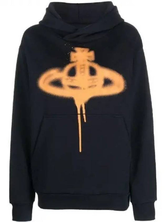 Spray ORB Logo Print Hoodie Navy - VIVIENNE WESTWOOD - BALAAN 2