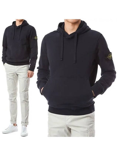 Signature Logo Patch Hoodie Navy - STONE ISLAND - BALAAN 2