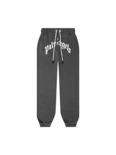 Curved Logo Track Pants Black - PALM ANGELS - BALAAN 2