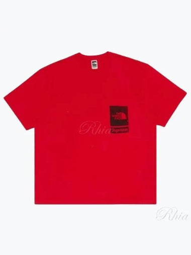 The North Face Printed Pocket Short Sleeve Men s T Shirt Top SS23KN2 RED - SUPREME - BALAAN 1