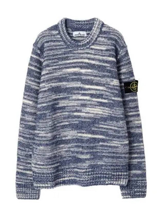 Two tone wool nylon yarn crew neck knit loose fit men - STONE ISLAND - BALAAN 1