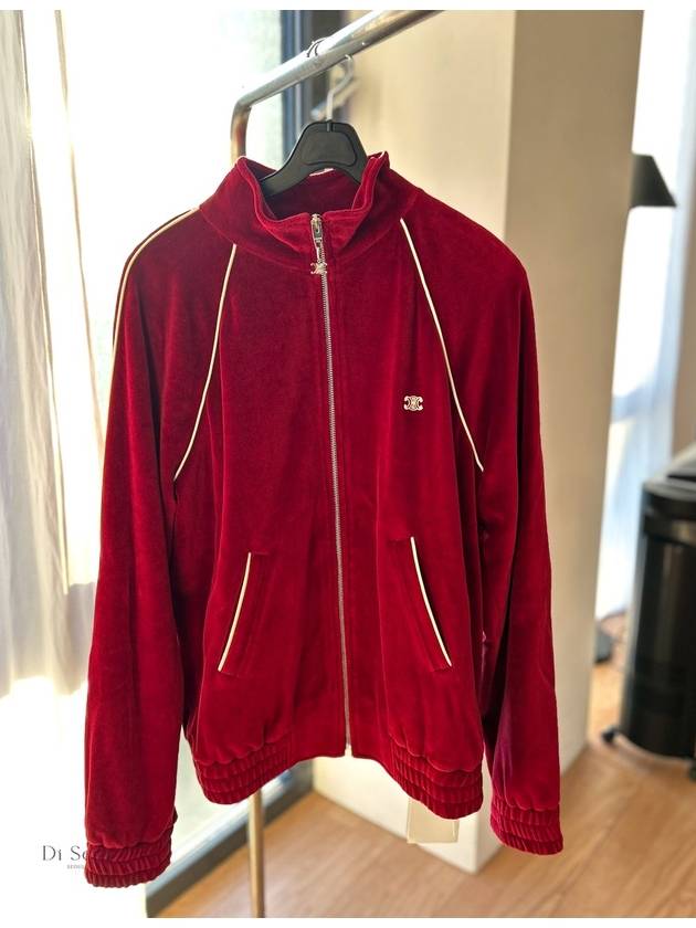 Velvet Triomphe Jersey Track Jacket Red - CELINE - BALAAN 2