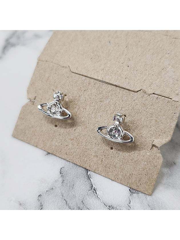 Nano Solitaire Crystal Earrings Silver - VIVIENNE WESTWOOD - BALAAN 5