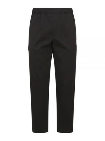 Logo Embroidered Straight Pants Black - MONCLER - BALAAN 1