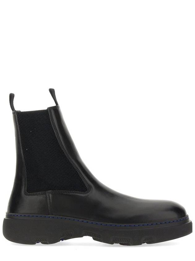 Leather Chelsea Boots Black - BURBERRY - BALAAN 2