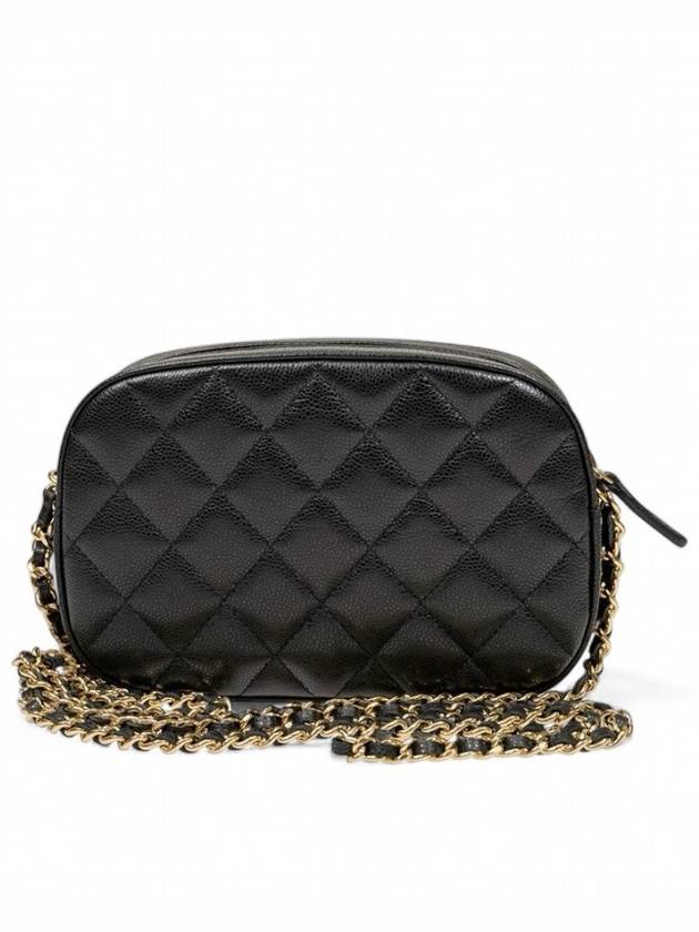 Caviar Logo Mini Chain Bag Cross Shoulder Camera Pouch Vanity - CHANEL - BALAAN 5