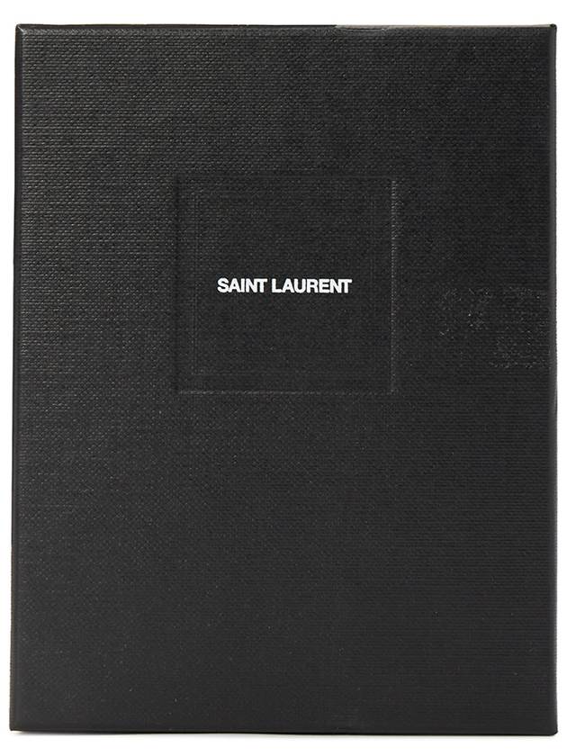 Logo Detail Calfskin Card Wallet Teakwood - SAINT LAURENT - BALAAN 8