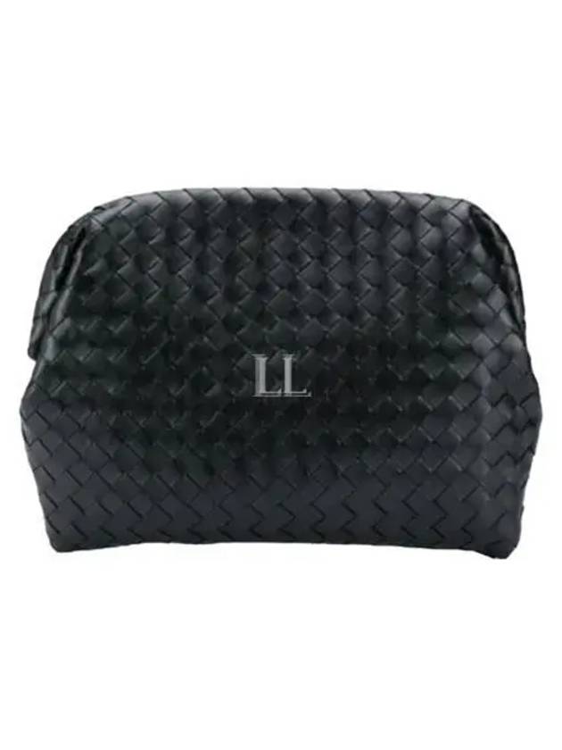 Intrecciato Leather Pouch Bag Black - BOTTEGA VENETA - BALAAN 2