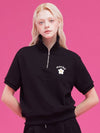 Women s Daisy Zip up Half Sweatshirt Black MCFW24AR3BK - MACKY - BALAAN 1