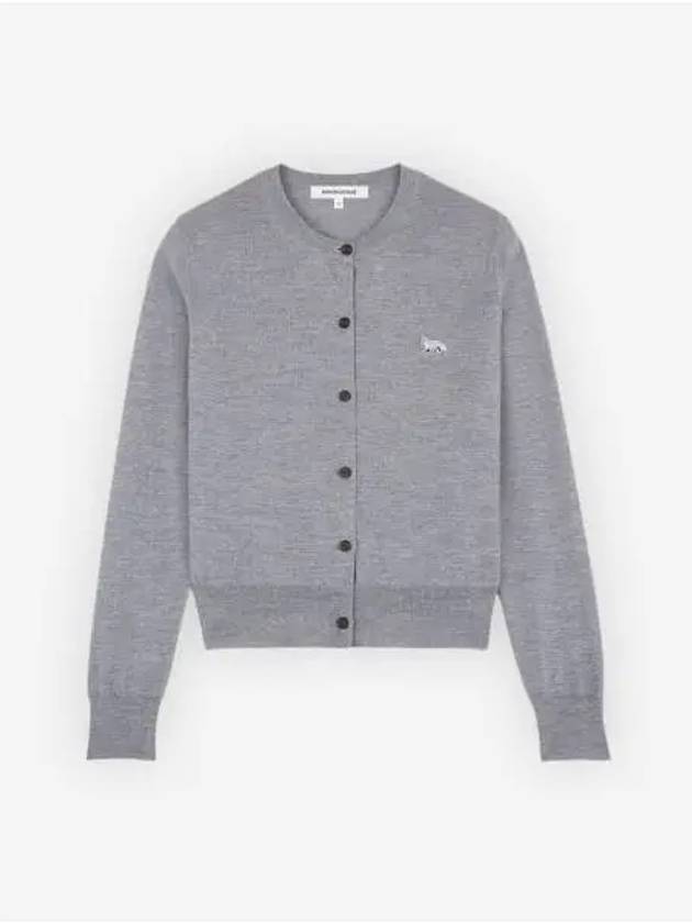 Baby Fox Patch Regular Cardigan Grey Melange - MAISON KITSUNE - BALAAN 2