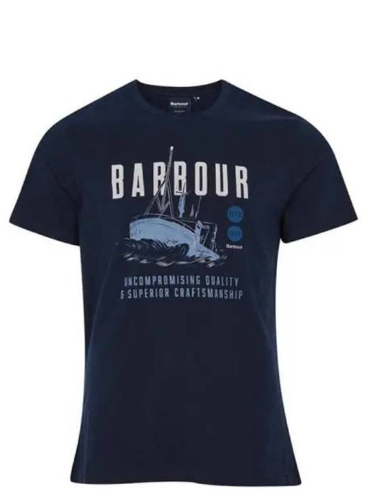 MTS0818NY91 Storm logo printing short sleeve t shirt navy men s TR 270382 - BARBOUR - BALAAN 1