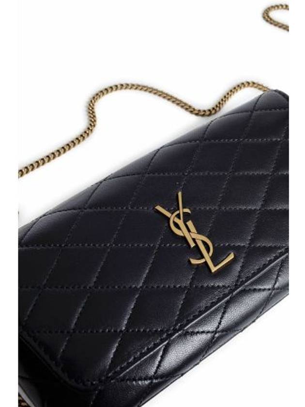 Gaby Chain Quilting Leather Cross Bag Black - SAINT LAURENT - BALAAN 10