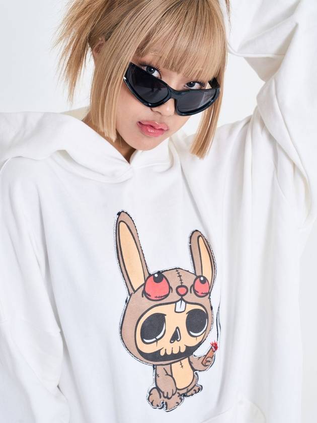 Unisex Skull Bunny Metallic Embroidery Large Fit Hood SDKIIISD231114HD002 - SALONDEKII SDLABEL - BALAAN 1