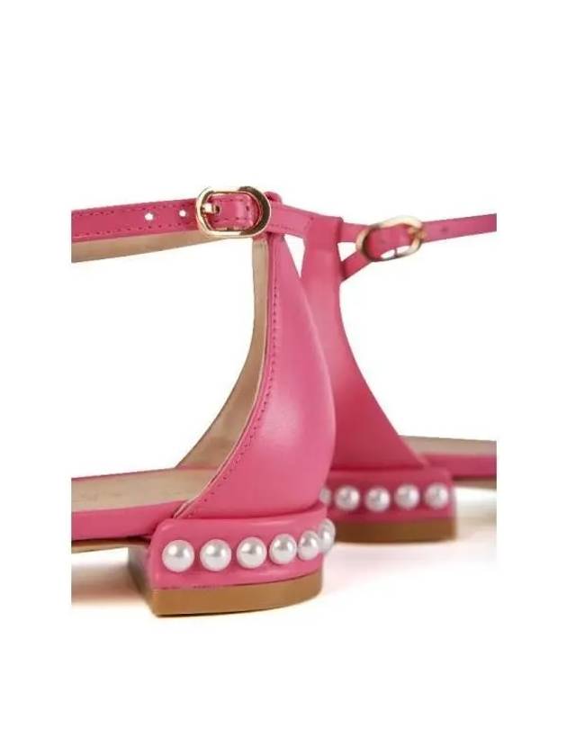 Pearl decorated strap flat sandals SD314SMO SMOOTH CALF HOT - STUART WEITZMAN - BALAAN 3