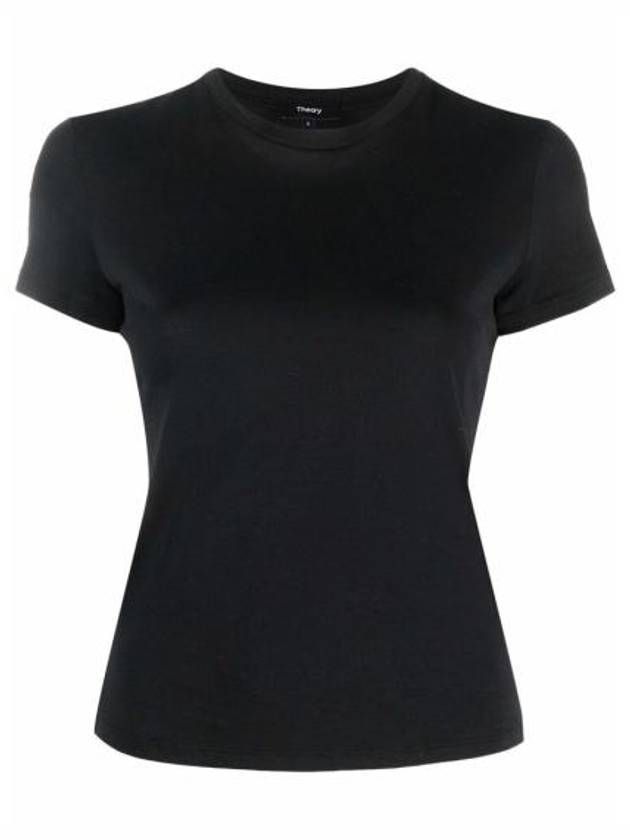 Women's Tiny Cotton Short Sleeve T-Shirt Black - THEORY - BALAAN 1