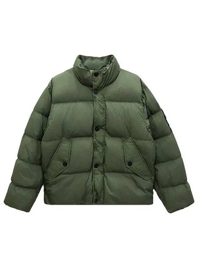 Garment Dyed Crinkle Reps Down Padding Olive - STONE ISLAND - BALAAN 2