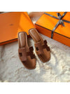 Oran Calfskin Slippers Gold Piqures Ecrues - HERMES - BALAAN 8