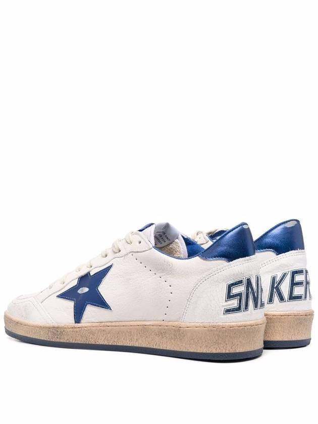 Men's Blue Tab Blue Star Low Top Sneakers White - GOLDEN GOOSE - BALAAN 4