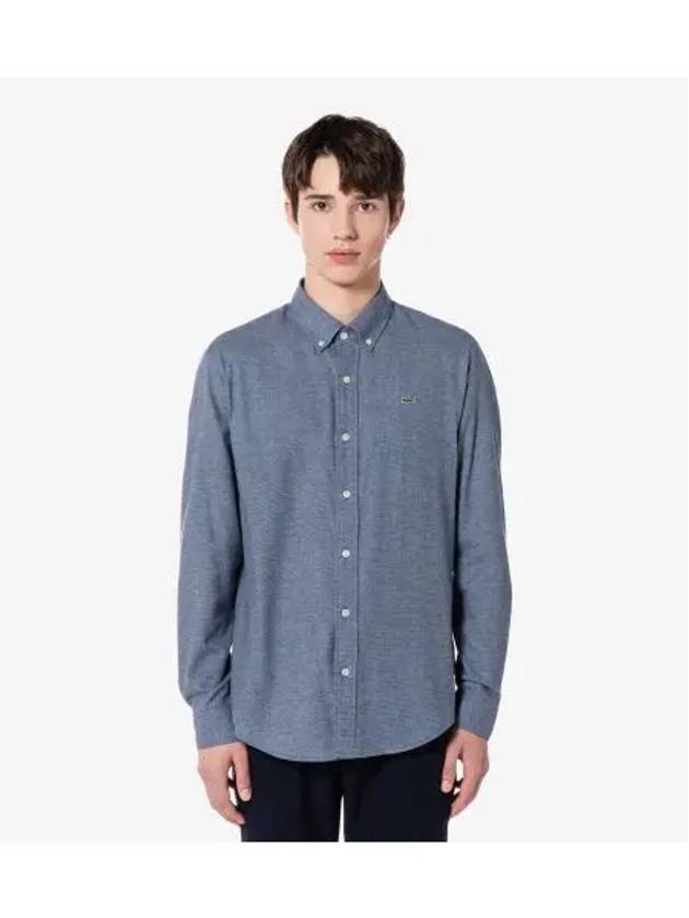 Men s Flannel Check Shirt Navy - LACOSTE - BALAAN 1