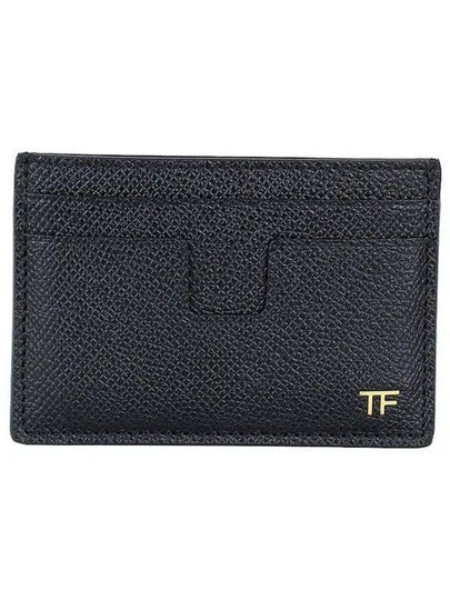 TF Logo Leather Card Wallet Black - TOM FORD - BALAAN 2