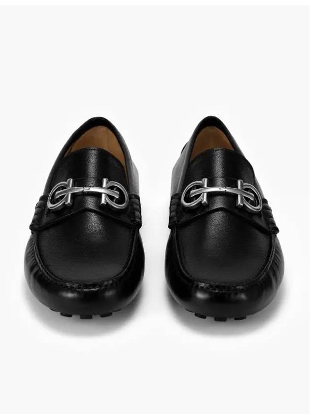 Gancini Ornament Driving Shoes Black - SALVATORE FERRAGAMO - BALAAN 4