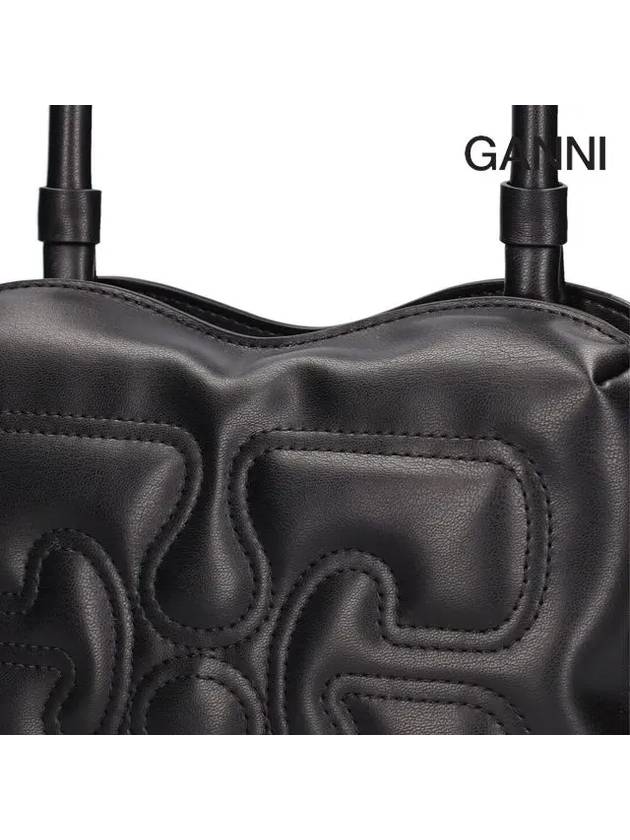 Butterfly Leather Shoulder Bag Black - GANNI - BALAAN 5