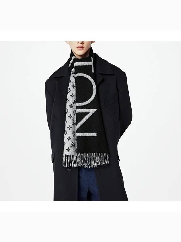 Monogram Split Scarf Black - LOUIS VUITTON - BALAAN 10