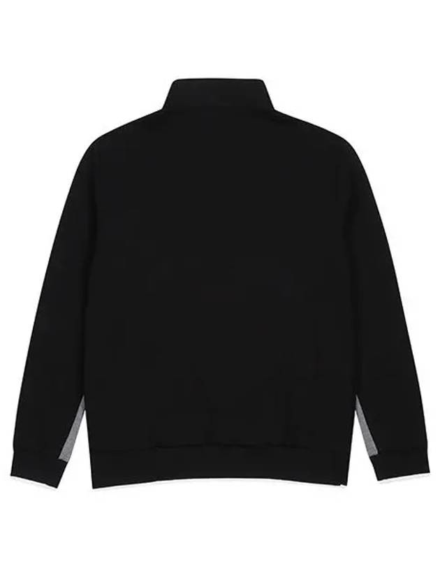 Men s high neck half zip up color combination t shirt 9104GXSR BLACK - BLACK&WHITE - BALAAN 2