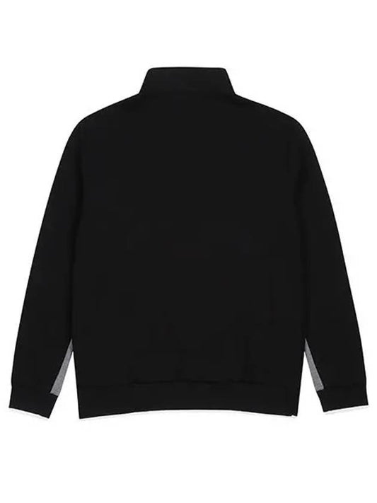 Men s high neck half zip up color combination t shirt 9104GXSR BLACK - BLACK&WHITE - BALAAN 2