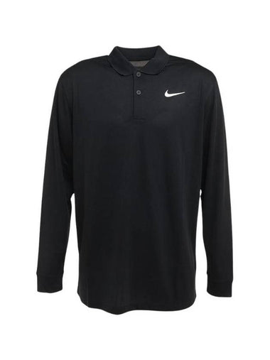 Dry Fit Victory Long Sleeve Golf Polo Black White Asia DN2345 010 - NIKE - BALAAN 1