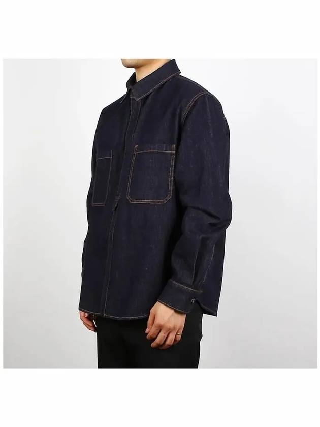 3V3DB02E 9F1 528 logo embroidered denim shirt - VALENTINO - BALAAN 3