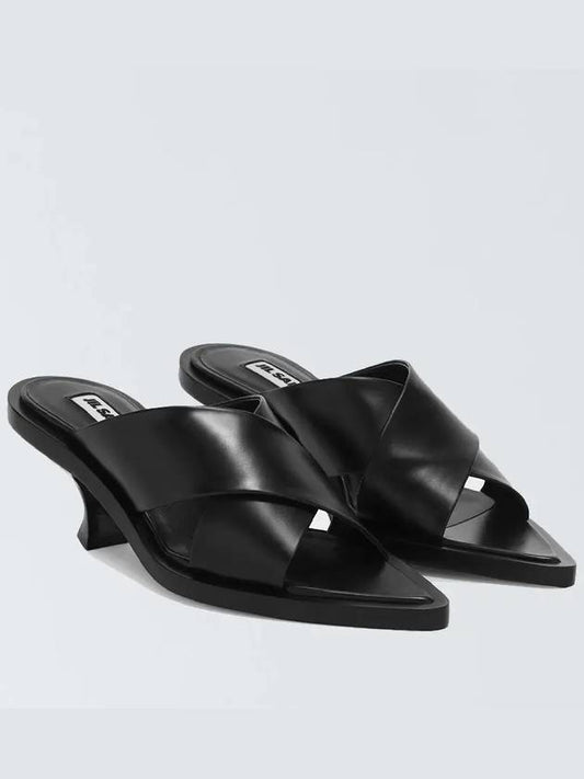 Louis Leather Sandals Heel Black - JIL SANDER - BALAAN 2