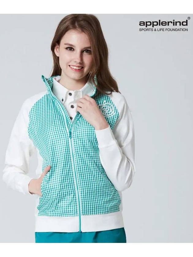 Women s Woven Patch Check Golf Windbreaker AESWJK01 - APPLERIND - BALAAN 1