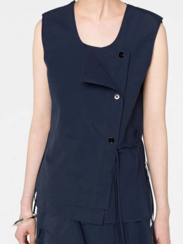 Asymmetric Layered Sleeveless Top Navy - LEMAIRE - BALAAN 4