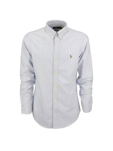 Men's Striped Oxford Slim Fit Long Sleeve Shirt Blue - POLO RALPH LAUREN - BALAAN 1