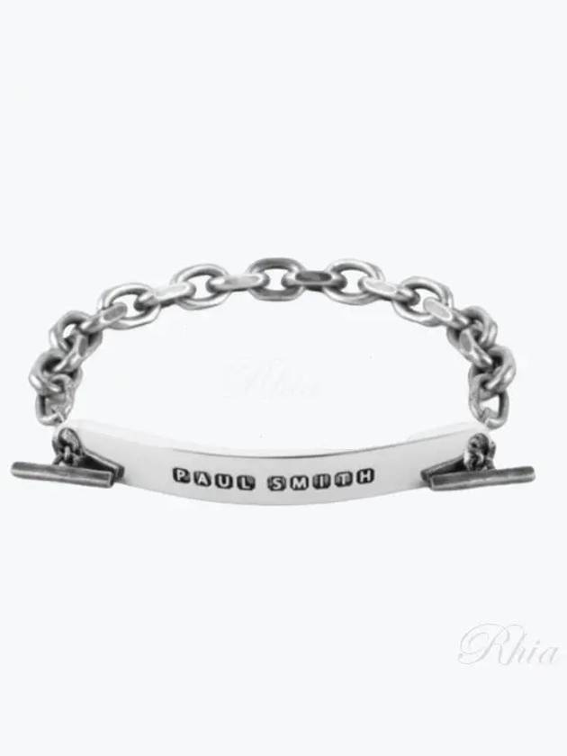 T Bar Logo Engraved Chain Bracelet Silver - PAUL SMITH - BALAAN 2