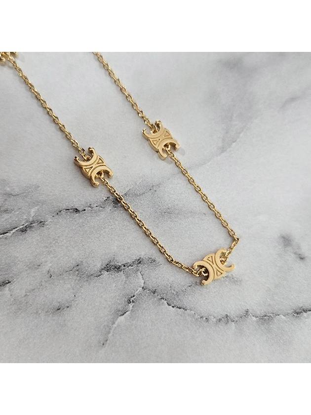 Triomphe Mini Brass Necklace Gold - CELINE - BALAAN 7