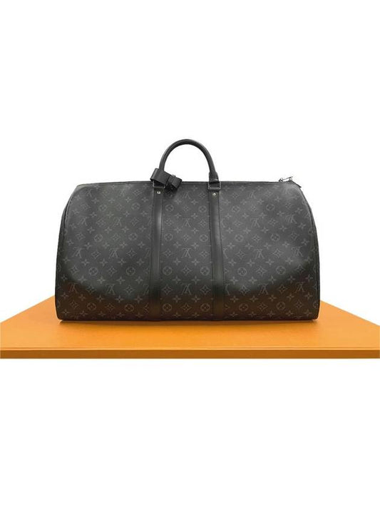 Keepall 55 Bandouliere Monogram Eclipse Duffel Bag Black - LOUIS VUITTON - BALAAN 2