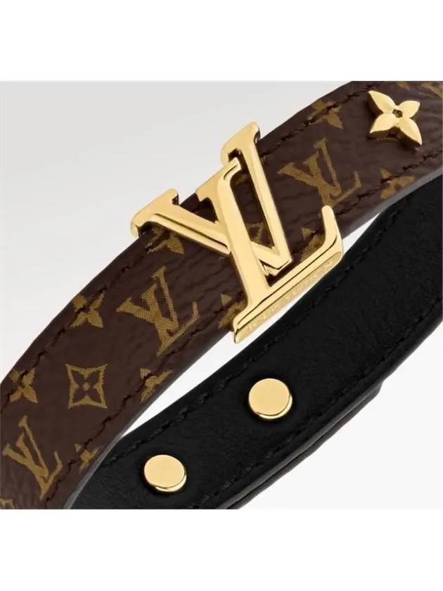 LV Iconic Leather Bracelet Gold Brown - LOUIS VUITTON - BALAAN 2