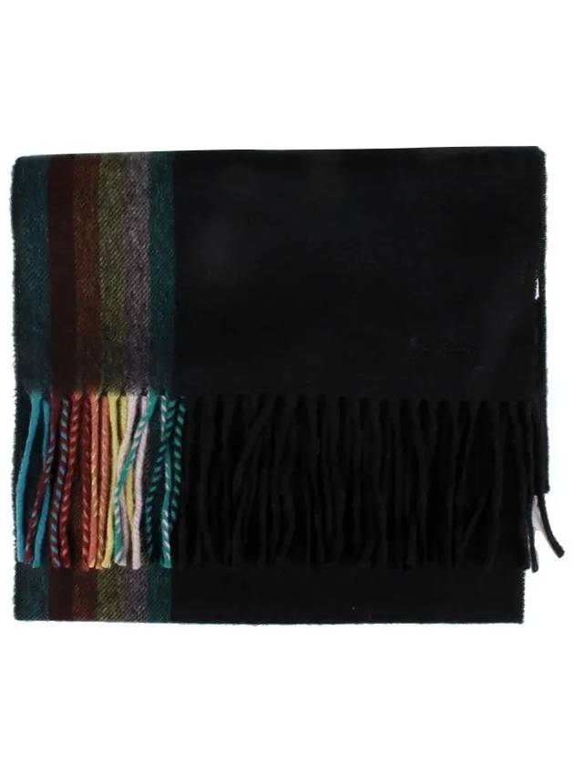 Rainbow Cashmere Muffler Black - PAUL SMITH - BALAAN 4