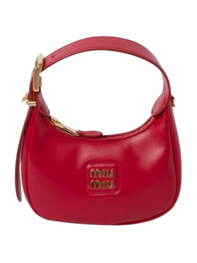 Logo Leather Hobo Shoulder Bag Red - MIU MIU - BALAAN 2