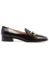 Horsebit Square Toe Leather Loafers Black - GUCCI - BALAAN 1