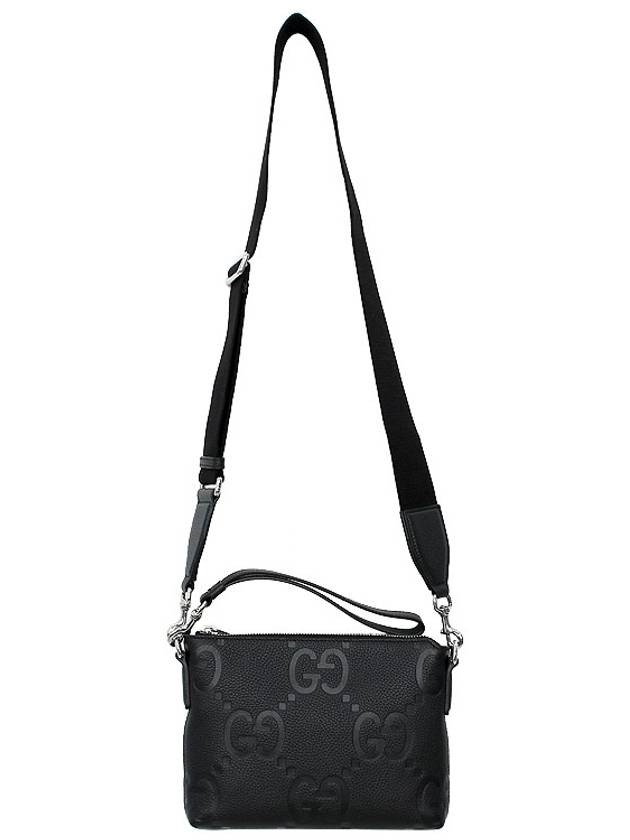 Jumbo GG Leather Messenger Cross Bag Black - GUCCI - BALAAN 4