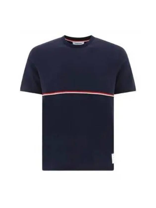 Midweight Jersey Short Sleeve T-Shirt Navy - THOM BROWNE - BALAAN 2