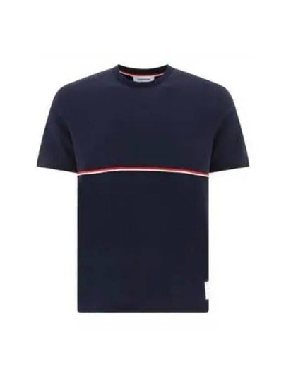 Midweight Jersey Short Sleeve T-Shirt Navy - THOM BROWNE - BALAAN 2