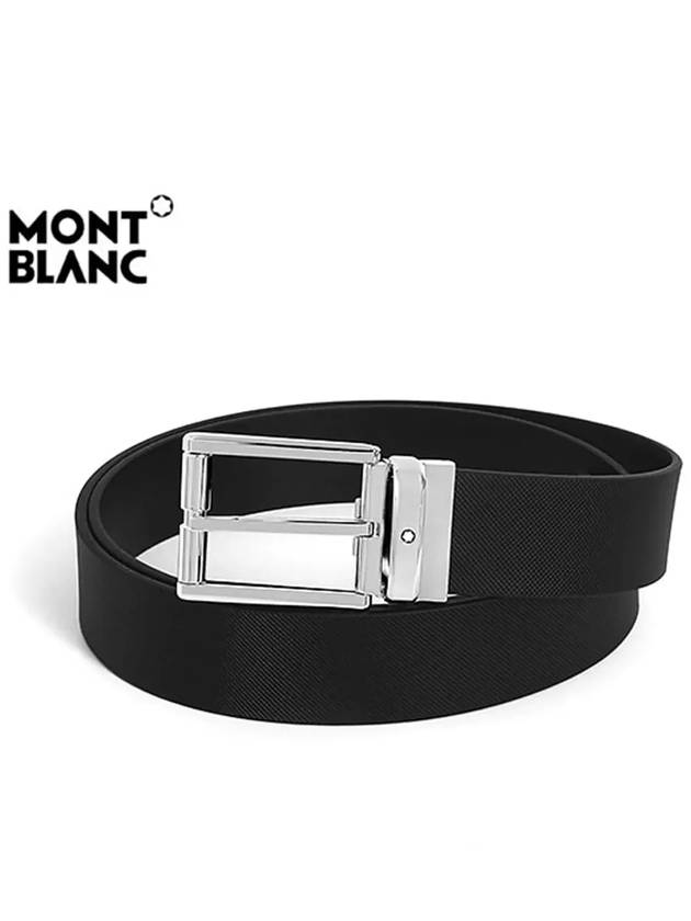 Pin Buckle Leather Belt Black - MONTBLANC - BALAAN 4