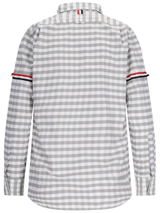 Men's Check Oxford Long Sleeve Shirt Grey - THOM BROWNE - BALAAN 3