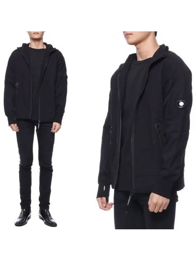 Diagonal Raised Fleece Zip-Up Jacket Black - CP COMPANY - BALAAN 2