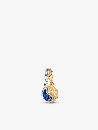 Two Tone Splittable Sun And Moon Dangle Bracelet Charm Blue Gold - PANDORA - BALAAN 1